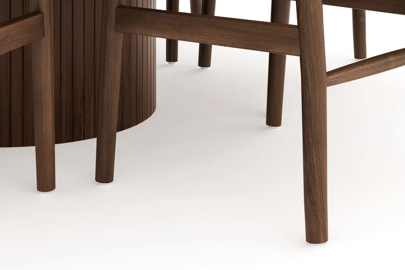 Kopparbo Matgrupp 150 cm Rund med 6 Dastoori Matstolar - Valnöt - Products - Möbler - Bord & matgrupp - Matgrupp