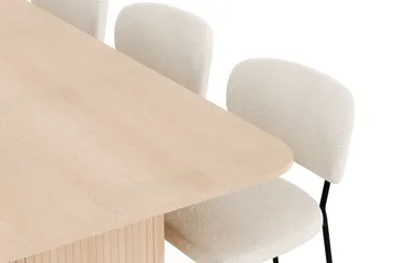Kopparbo Matgrupp 200-260 cm Förlängningsbart med 6 Gemmiano Matstolar - Whitewash - Products - Möbler - Bord & matgrupp - Matgrupp