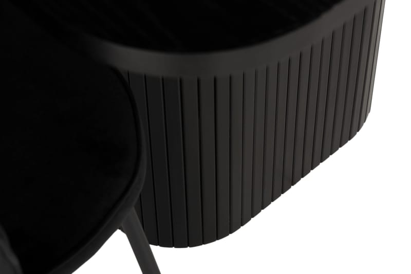 Kopparbo Matgrupp 200 cm inkl 6 Broddhult Stolar - Svart / Ribbade Ben - Products - Möbler - Bord & matgrupp - Matgrupp