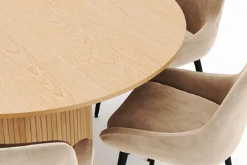 Kopparbo Rund Matgrupp 130-150 cm 6 Alsarp Matstolar - Natural - Products - Möbler - Bord & matgrupp - Matgrupp