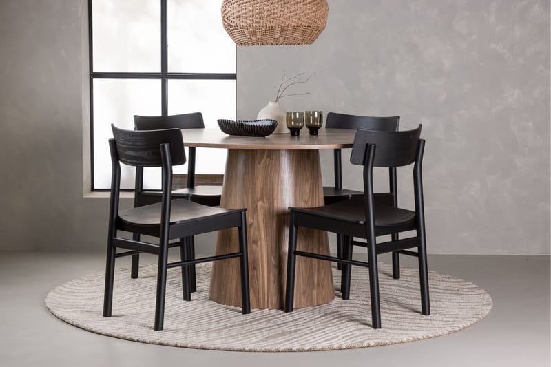 Lanzo Matgrupp 120 cm Rund med 4 Montros Stolar - Natur - Products - Möbler - Bord & matgrupp - Matgrupp