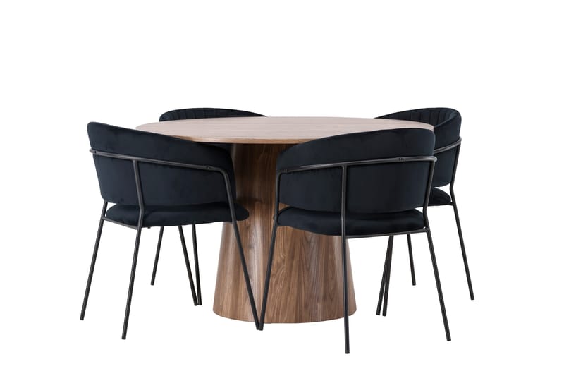 Lanzo Matgrupp 120 cm Rund med 4 Selma Stolar - Natur - Products - Möbler - Bord & matgrupp - Matgrupp