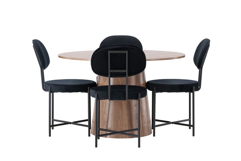 Lanzo Matgrupp 120 cm Rund med 4 Stella Stolar - Natur - Products - Möbler - Bord & matgrupp - Matgrupp