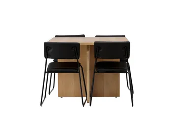 Leo Matgrupp 100 cm Rektangulär med 4 Kenth Stolar - Svart - Products - Möbler - Bord & matgrupp - Matgrupp