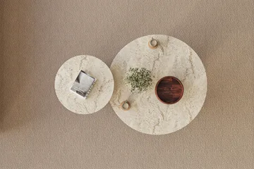 Lorricus Soffbord 70 cm Rund - Travertin Och Valnöt - Products - Möbler - Bord & matgrupp - Soffbord