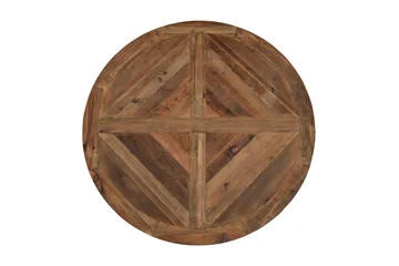 Lyon Matgrupp 150 cm Rund Mörkt trä med 6 Tuva Stolar - Vintage Alm / Brun Pu - Products - Möbler - Bord & matgrupp - Matgrupp