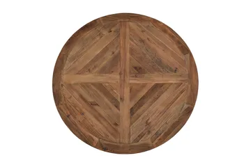 Lyon Rund Matgrupp 150 cm med 6 Tuva Stolar - Brun Vintage Alm / Svart Pu - Products - Möbler - Bord & matgrupp - Matgrupp