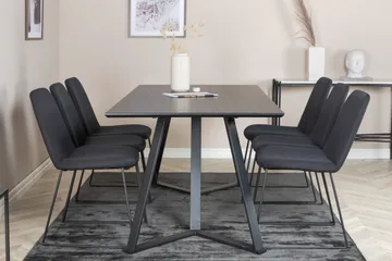 Marina Matgrupp 180 cm Rektangulär med 6 Muce stolar - Svart - Products - Möbler - Bord & matgrupp - Matgrupp