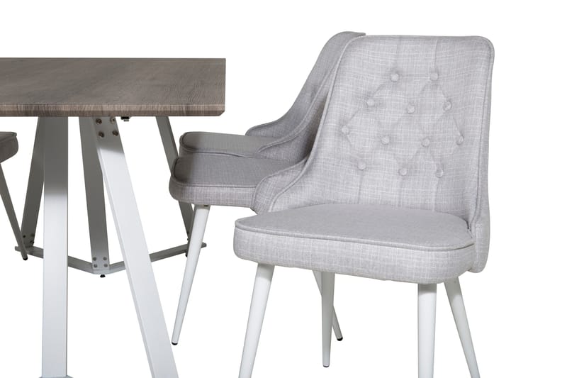 Marina Matgrupp 180 cm Rektangulär med 6 Velvet Deluxe stolar - Ljusgrå - Products - Möbler - Bord & matgrupp - Matgrupp