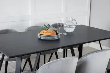 Marina Matgrupp 180 cm Rektangulär med 6 Velvet stolar - Svart - Products - Möbler - Bord & matgrupp - Matgrupp