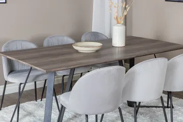 Marina Matgrupp 180 cm Rektangulär med 6 Wrinkles stolar - Svart - Products - Möbler - Bord & matgrupp - Matgrupp