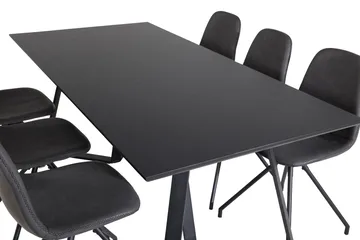 Marina Matgrupp 180 cm Rektangulär med 6 Polar stolar - Svart - Products - Möbler - Bord & matgrupp - Matgrupp