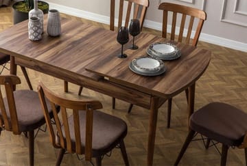 Alvryn Matgrupp Förlängningsbar 130-170 cm med 6 Stolar - Products - Möbler - Bord & matgrupp - Matgrupp