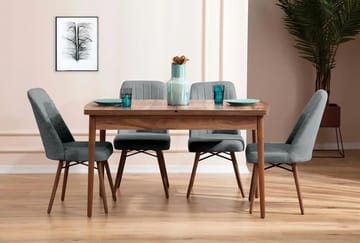 Teral Matgrupp Förlängningsbar 130-170 cm med 4 Stolar - Products - Möbler - Bord & matgrupp - Matgrupp