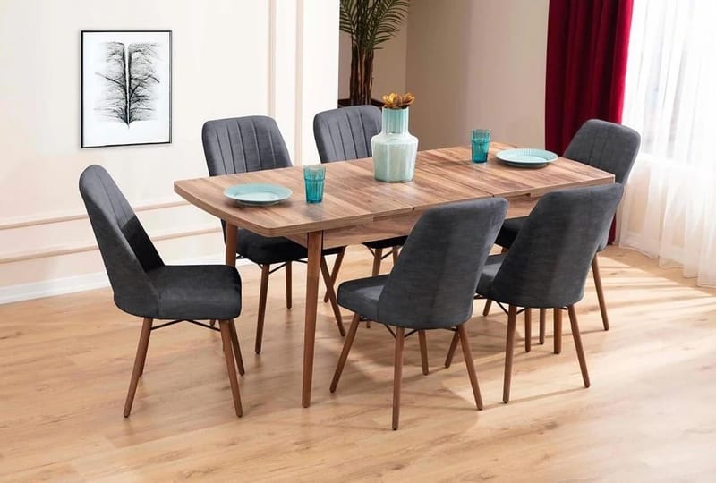 Teral Matgrupp Förlängningsbar 130-170 cm med 6 Stolar - Products - Möbler - Bord & matgrupp - Matgrupp
