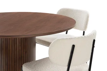 Noira Matbord 120 cm Massiv Valnöt Runt med 4st Gemmiano Mat - Brun - Products - Möbler - Bord & matgrupp - Matgrupp