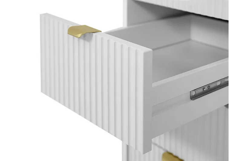 Novaj Sminkbord Med förvaring 55 cm djup 120 cm bred - Vit / Mässing Handtag - Products - Möbler - Bord & matgrupp - Sminkbord & toalettbord