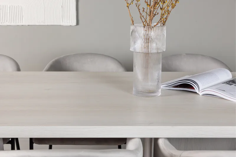 Olga Matgrupp 200 cm Rektangulär med 6 Evelina Stolar - Vit - Products - Möbler - Bord & matgrupp - Matgrupp