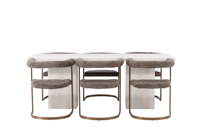 Olga Matgrupp 200 cm Rektangulär med 6 Morning Stolar, Brun