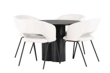 Olivia Matgrupp 110 cm Rund med 4 Day Stolar - Svart - Products - Möbler - Bord & matgrupp - Matgrupp