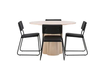 Olivia Matgrupp 110 cm Rund med 4 Kenth Stolar - Svart - Products - Möbler - Bord & matgrupp - Matgrupp
