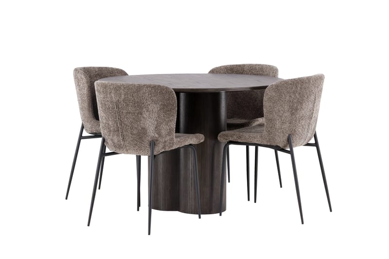 Olivia Matgrupp 110 cm Rund med 4 Modesto stolar - Beige - Products - Möbler - Bord & matgrupp - Matgrupp