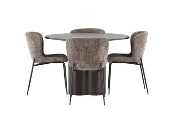 Olivia Matgrupp 110 cm Rund med 4 Modesto stolar - Beige - Products - Möbler - Bord & matgrupp - Matgrupp