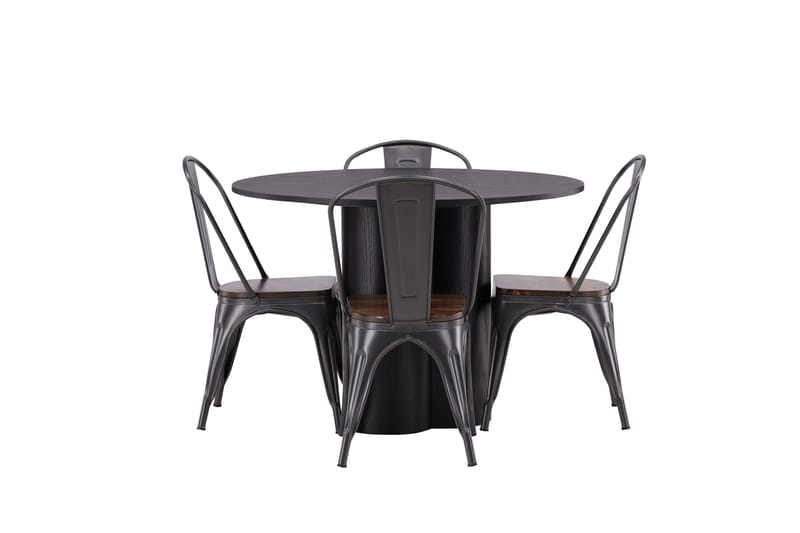 Olivia Matgrupp 110 cm Rund med 4 Tempe Stolar - Svart - Products - Möbler - Bord & matgrupp - Matgrupp