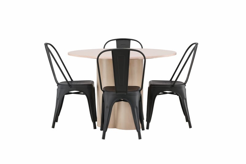 Olivia Matgrupp 110 cm Rund med 4 Tempe Stolar - Svart - Products - Möbler - Bord & matgrupp - Matgrupp