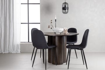 Olivia Matgrupp 110 cm Rund med 4 Polar stolar - Svart - Products - Möbler - Bord & matgrupp - Matgrupp