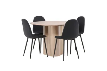 Olivia Matgrupp 110 cm Rund med 4 Polar stolar - Whitewash - Products - Möbler - Bord & matgrupp - Matgrupp