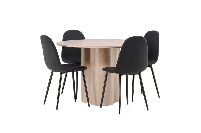 Olivia Matgrupp 110 cm Rund med 4 Polar stolar - Whitewash - Products - Möbler - Bord & matgrupp - Matgrupp