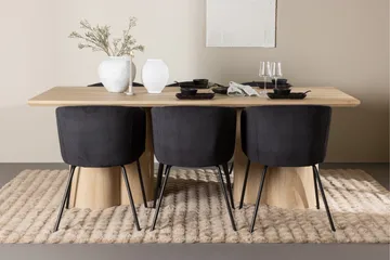 Olivia Matgrupp 210 cm Rektangulär med 6 Berit stolar - Whitewash/Svart - Products - Möbler - Bord & matgrupp - Matgrupp