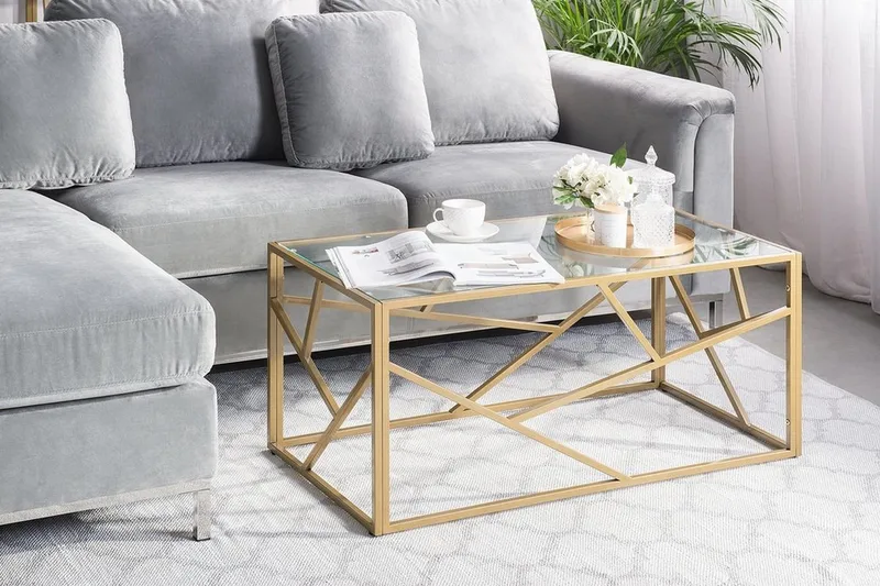 Orland Soffbord 100 cm - Glas/Guld - Products - Möbler - Bord & matgrupp - Soffbord