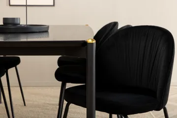 Pelle Matgrupp 190 cm Rektangulär med 6 Wrinkles stolar - Svart - Products - Möbler - Bord & matgrupp - Matgrupp