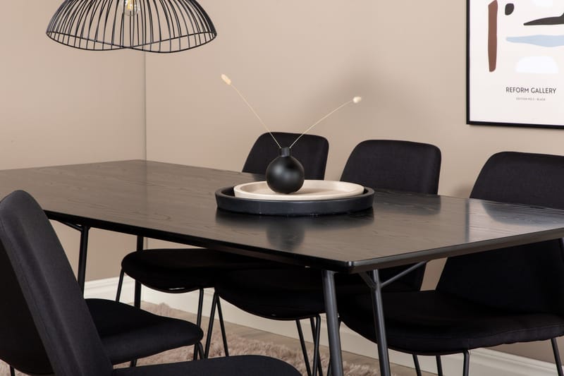 Petra Matgrupp 190 cm Rektangulär med 6 Muce stolar - Svart - Products - Möbler - Bord & matgrupp - Matgrupp