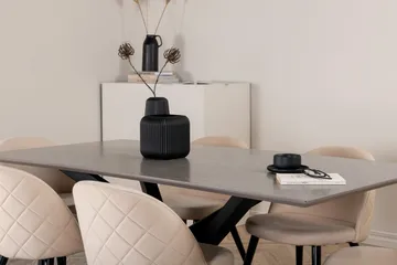 Piazza Matgrupp 180 cm Rektangulär med 6 Velvet stolar - Beige - Products - Möbler - Bord & matgrupp - Matgrupp