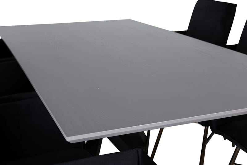 Piazza Matgrupp 180 cm Rektangulär med 6 Petra stolar - Svart - Products - Möbler - Bord & matgrupp - Matgrupp