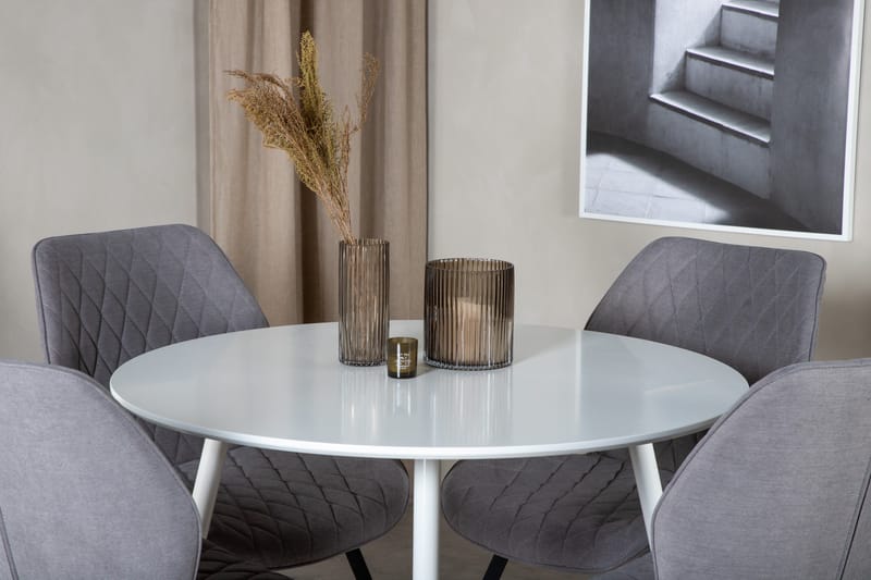 Plaza Matgrupp 100 cm Rund med 4 Gemma stolar - Svart - Products - Möbler - Bord & matgrupp - Matgrupp