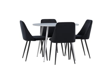 Plaza Matgrupp 100 cm Rund med 4 Night stolar - Grå/Svart - Products - Möbler - Bord & matgrupp - Matgrupp