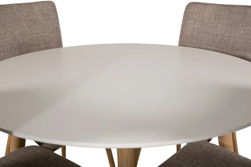 Plaza Matgrupp 100 cm Rund med 4 Windu Lyx stolar - Ljusgrå - Products - Möbler - Bord & matgrupp - Matgrupp