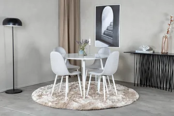 Plaza Matgrupp 100 cm Rund med 4 Polar stolar - Grå - Products - Möbler - Bord & matgrupp - Matgrupp