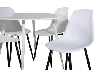 Plaza Matgrupp 100 cm Rund med 4 Polar stolar - Svart - Products - Möbler - Bord & matgrupp - Matgrupp