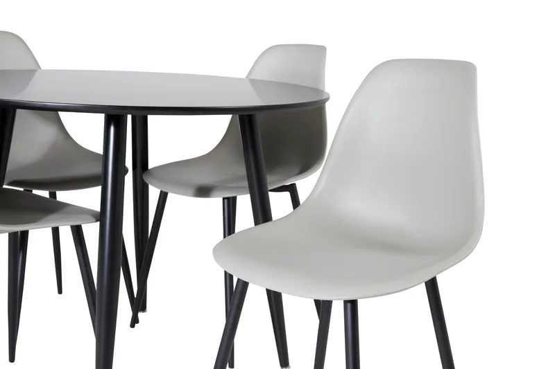Plaza Matgrupp 100 cm Rund med 4 Polar stolar - Svart - Products - Möbler - Bord & matgrupp - Matgrupp