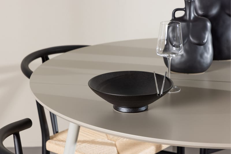 Plaza Matgrupp 120 cm Rund med 4 Alfons stolar - Beige/Svart - Products - Möbler - Bord & matgrupp - Matgrupp