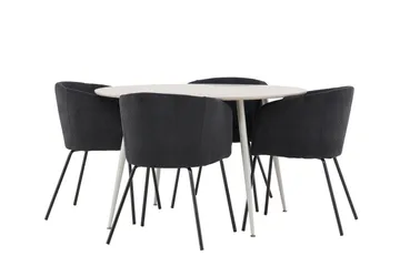 Plaza Matgrupp 120 cm Rund med 4 Berit stolar - Beige/Svart - Products - Möbler - Bord & matgrupp - Matgrupp