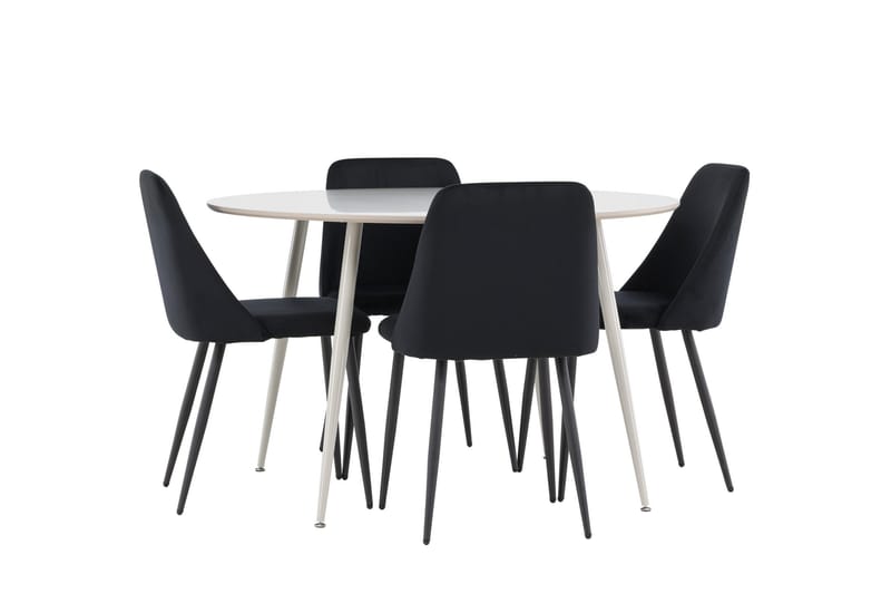 Plaza Matgrupp 120 cm Rund med 4 Night stolar - Beige/Svart - Products - Möbler - Bord & matgrupp - Matgrupp