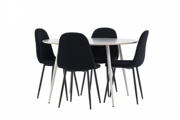 Plaza Matgrupp 120 cm Rund med 4 Polar stolar - Beige/Svart - Products - Möbler - Bord & matgrupp - Matgrupp