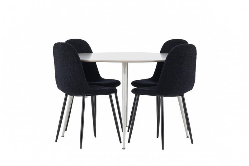 Plaza Matgrupp 120 cm Rund med 4 Polar stolar - Beige/Svart - Products - Möbler - Bord & matgrupp - Matgrupp