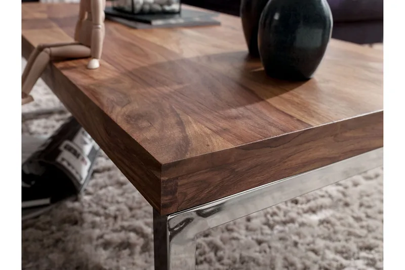 Plessey Soffbord 120 cm - Massivt Trä/Krom - Products - Möbler - Bord & matgrupp - Soffbord